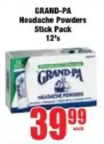 Boxer Grand-pa Headache Powders offer