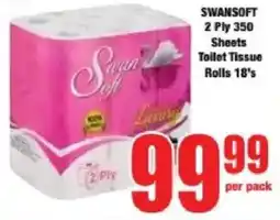 Boxer Swansoft 2 Ply 350 Sheets Toilet Tissue Rolls offer