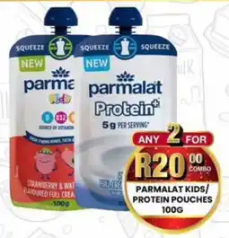 Take 'n Pay Parmalat kids/ protein pouches offer