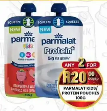 Take 'n Pay Parmalat kids/ protein pouches offer