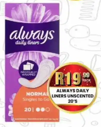 Take 'n Pay Always daily liners unscented offer