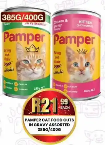 Take 'n Pay Pamper cat food cuts in gravy assorted offer