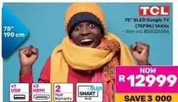 Game TCL 75 QLED Google TV offer