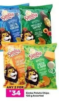 Game Simba Potato Chips 120 g Assorted offer