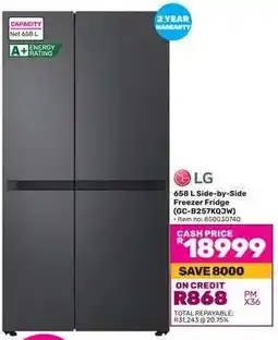 Game LG 658L Side-by-Side Freezer Fridge (GC-B257KQ3W) offer