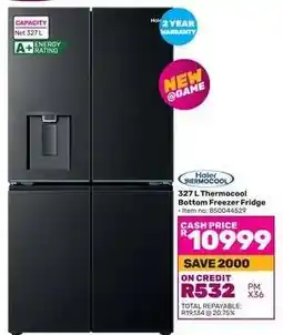 Game Haier Thermocool 327 L Thermocool Bottom Freezer Fridge offer