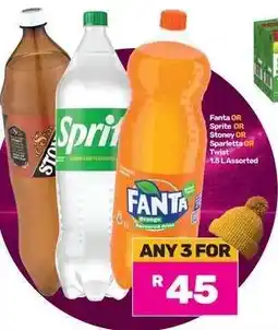 Game Fanta, Sprite, Stoney, Sparletta, Twist 1.5L Assorted offer