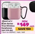 Game Amplify Buds Series True Wireless Earphones (AM-1119-BK) offer