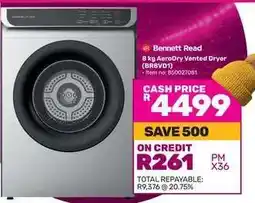 Game Bennett Read 8 kg AeroDry Vented Dryer (BR8VD1) offer