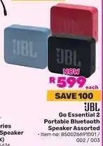 Game JBL Go Essential 2 Portable Bluetooth Speaker Assorted offer