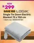 Game LÖGIK Single Tie Down Electric Blanket offer
