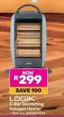 Game LÖGIK 3-Bar Oscillating Halogen Heater offer