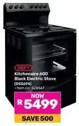 Game Defy Kitchenaire 600 Black Electric Stove offer