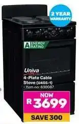 Game Univa 4 Plate Cable Stove U405-1 offer