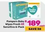Game Pampers Baby Wipes Fresh OR Sensitive 6-Pack offer
