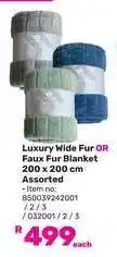 Game Luxury Wide Fur OR Faux Fur Blanket offer