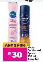 Game Nivea Deodorant Spray 150 ml Assorted offer