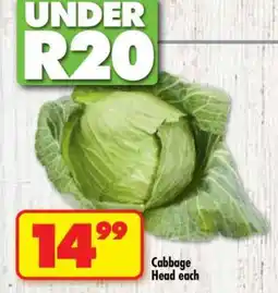 Shoprite CABBAGE HEAD each offer