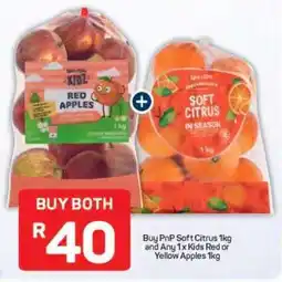Pick n Pay PnP Soft Citrus 1kg and Any 1x Kids Red or Yellow Apples 1kg offer