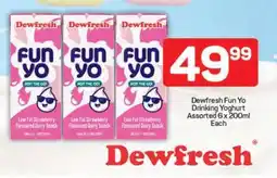 Pick n Pay Dewfresh Fun Yo Drinking Yoghurt Assorted 6 x 200ml Each offer