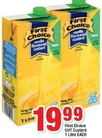 OK Foods First Choice UHT Custard 1 Litre Each offer