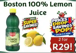 Foodeez Boston 100% Lemon Juice offer