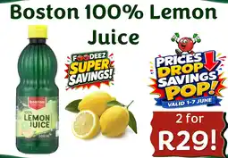 Foodeez Boston 100% Lemon Juice offer