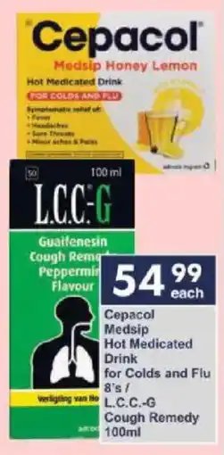 President Hyper Cepacol Medsip Hot Medicated Drink for Colds and Flu/ L.C.C.-G Cough Remedy offer