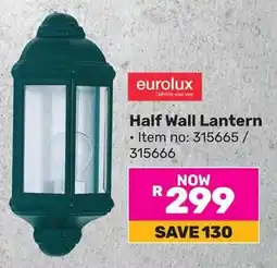 Game Eurolux Half Wall Lantern offer
