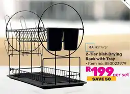 Game Mainstays 2-Tier Dish Drying Rack with Tray offer