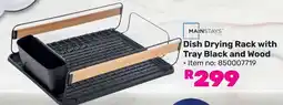 Game Mainstays Dish Drying Rack with Tray Black and Wood offer