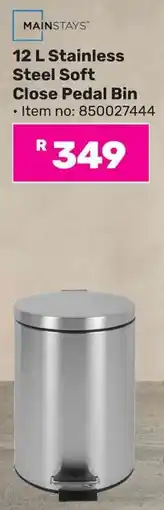 Game Mainstays Stainless Steel Soft Close Pedal Bin offer
