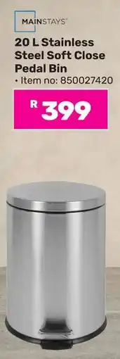 Game Mainstays Stainless Steel Soft Close Pedal Bin .Item no: 850027420 offer