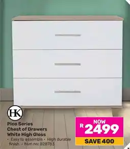 Game HK Pico Series Chest of Drawers White High Gloss offer