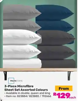 Game Mainstays Microfibre Sheet Set Assorted Colours offer