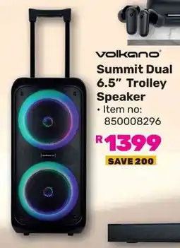 Game Volkano Summit Dual 6.5" Trolley Speaker offer