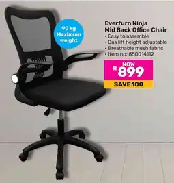 Game Everfurn Ninja Mid Back Office Chair offer