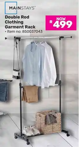 Game Mainstays Double Rod Clothing Garment Rack offer