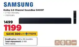 HiFi Corp Samsung Dolby 2.0 Channel Soundbar B400F offer