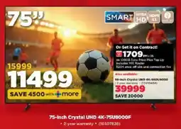 HiFi Corp Samsung 75-Inch Crystal UHD 4K TV offer