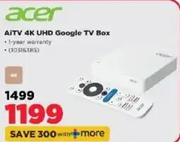 HiFi Corp Acer AiTV 4K UHD Google TV Box offer
