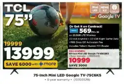 HiFi Corp TCL 75-Inch Mini LED Google TV offer