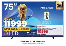 HiFi Corp Hisense 75-inch QLED 4K TV-75Q6Q offer