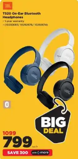 HiFi Corp JBL T520 On-Ear Bluetooth Headphones offer