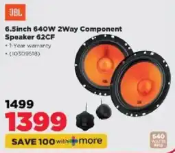 HiFi Corp JBL 6.5inch 640W 2Way Component Speaker 62CF offer