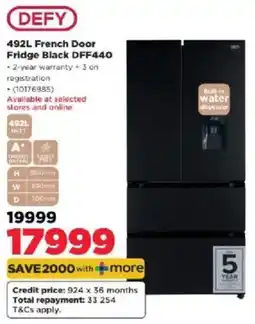 HiFi Corp Defy French Door Fridge Black offer