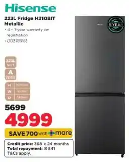 HiFi Corp Hisense Fridge H310BIT Metallic offer