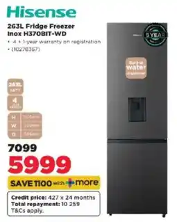 HiFi Corp Hisense Fridge Freezer Inox H370BIT-WD offer