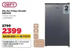 HiFi Corp Defy Bar Fridge Metallic offer