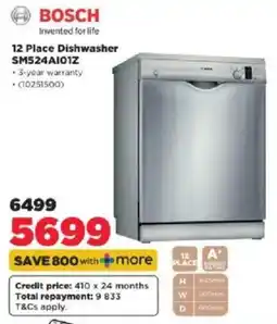 HiFi Corp Bosch 12 Place Dishwasher offer